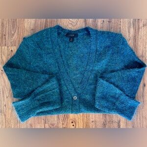 J. Crew Women's Wool Teal Cardigan Sweater, Size XS